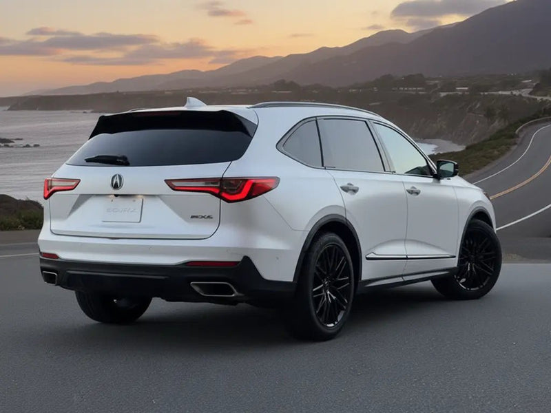 Acura MDX wrapped in Hexis Matte HX20000 Glacier White vinyl wrap HX20003M detail