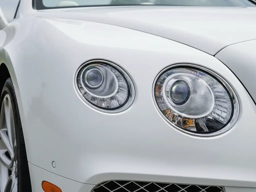DIY Bentley Continental GT wrapped in Matte HX20000 Glacier White vinyl wrap HX20003M