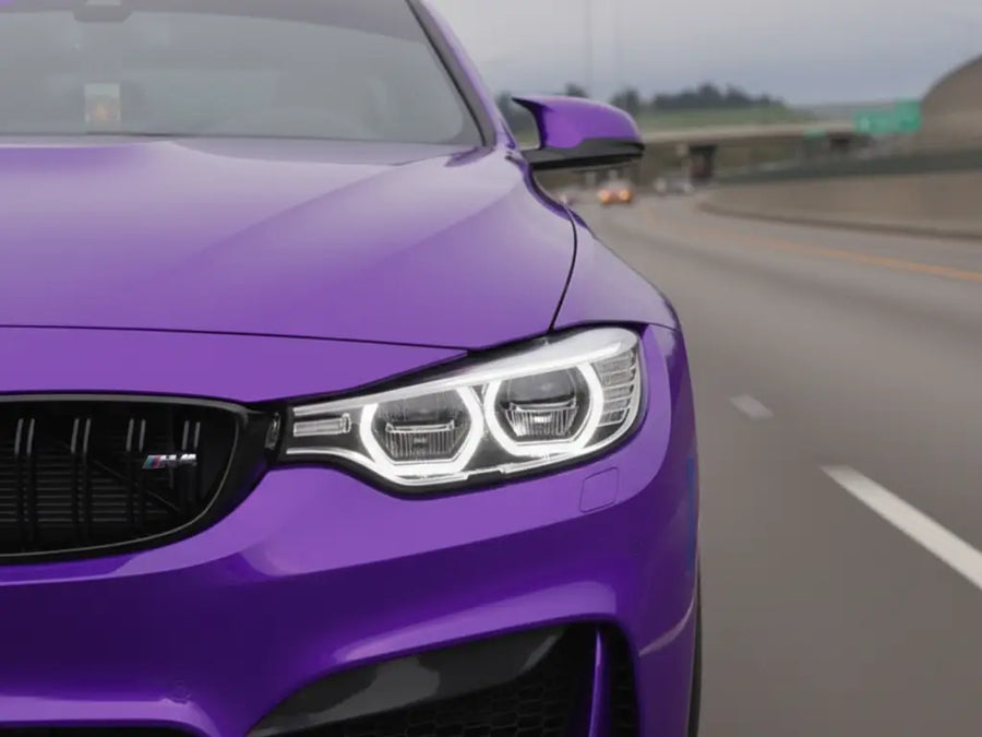 BMW M4 wrapped in Gloss HX20000 Plum Violet vinyl wrap HX20008B