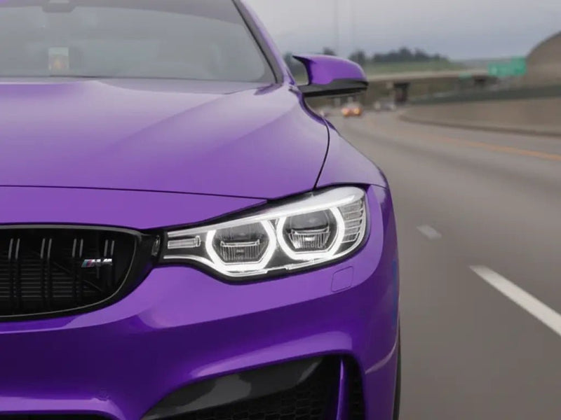BMW M4 wrapped in Gloss HX20000 Plum Violet vinyl wrap HX20008B