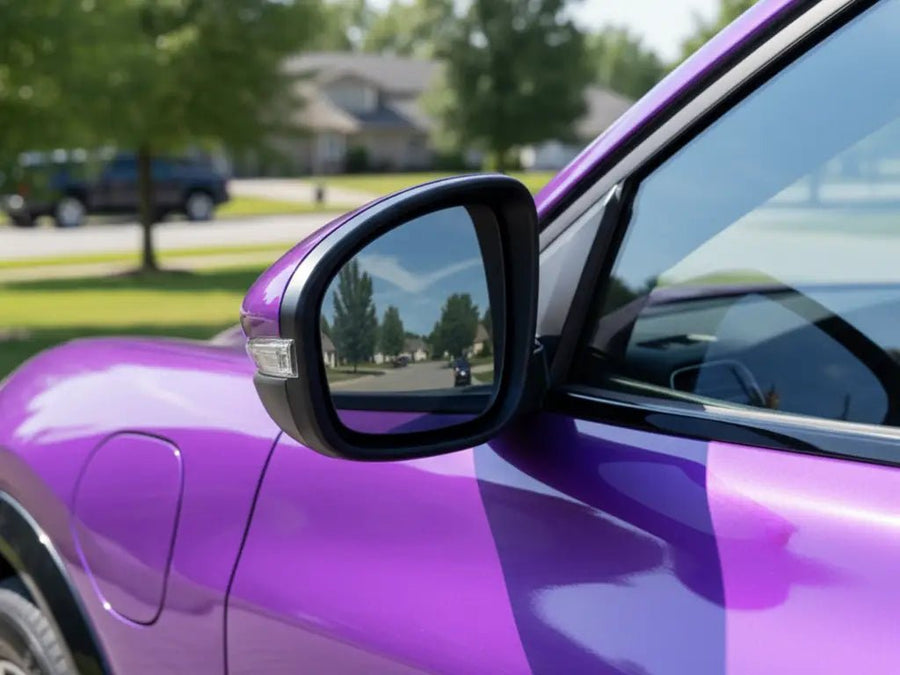 Car wrapped in Gloss HX20000 Plum Violet car wrap film HX20008B
