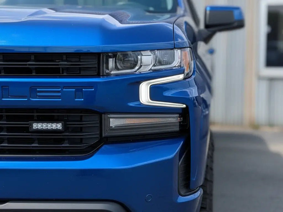 Chevrolet Silverado wrapped in Gloss HX20000 Firmament Blue restyling film HX20033B