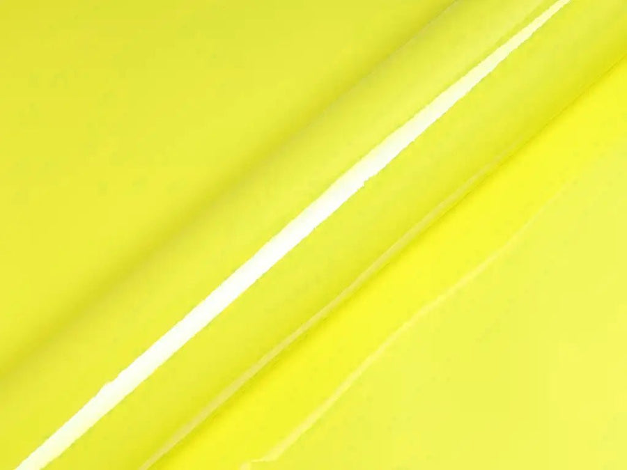 Color swatch of Hexis HX20000 Gloss Lemon Yellow Vinyl Wrap HX20108B
