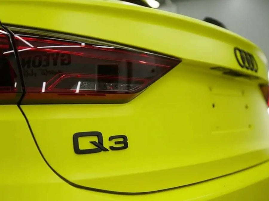 DIY Audi Q3 wrapped in Matte HX20000 Lemon Yellow wrap film HX20108M
