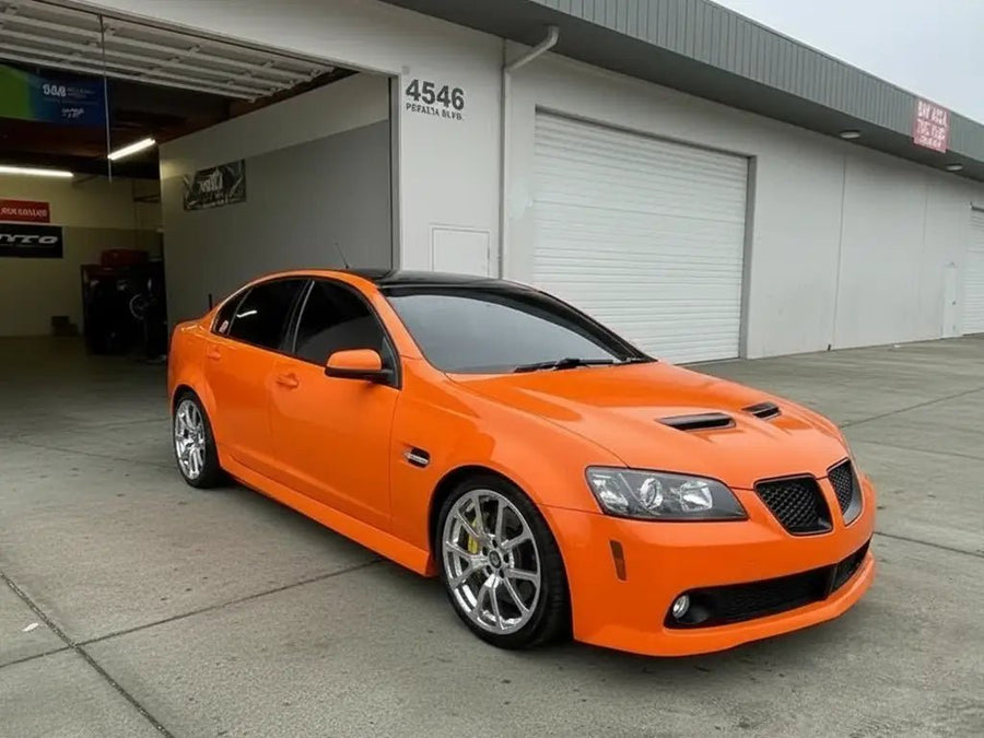 DIY Pontiac G8 wrapped in Gloss HX20000 Orange Red vinyl wrap HX20165B