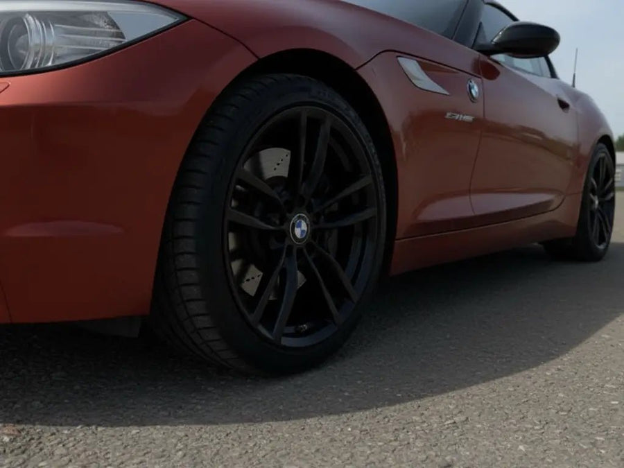 BMW Z4 wrapped in Satin HX20000 Red Aluminum car wrap film HX20196S