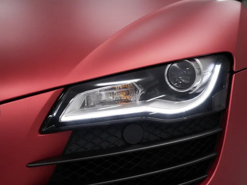 DIY Audi R8 wrapped in Satin HX20000 Red Aluminum wrap film HX20196S