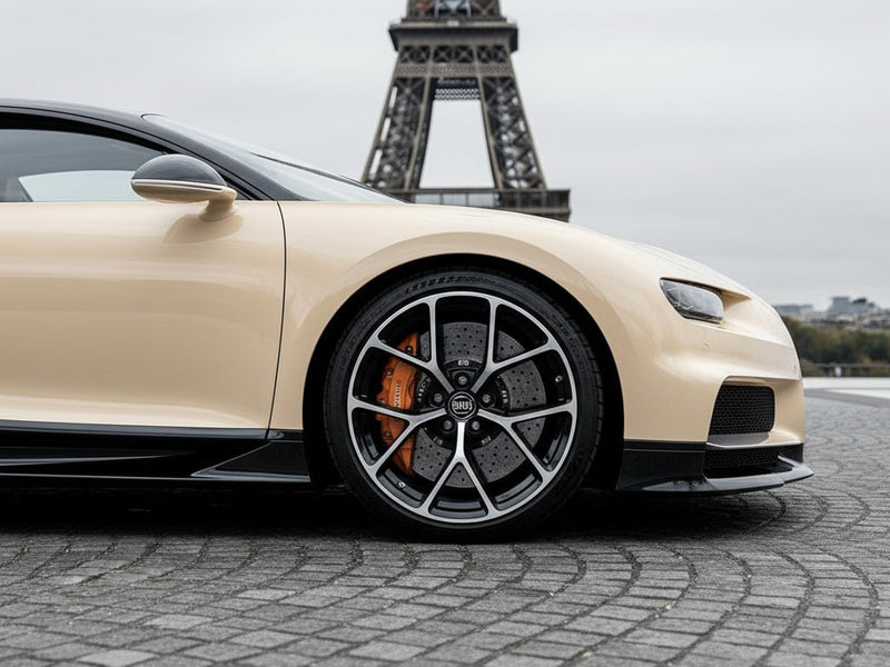 DIY Bugatti Chiron wrapped in SuperGloss HXONE™ Desert Beige vinyl wrap HXONE202