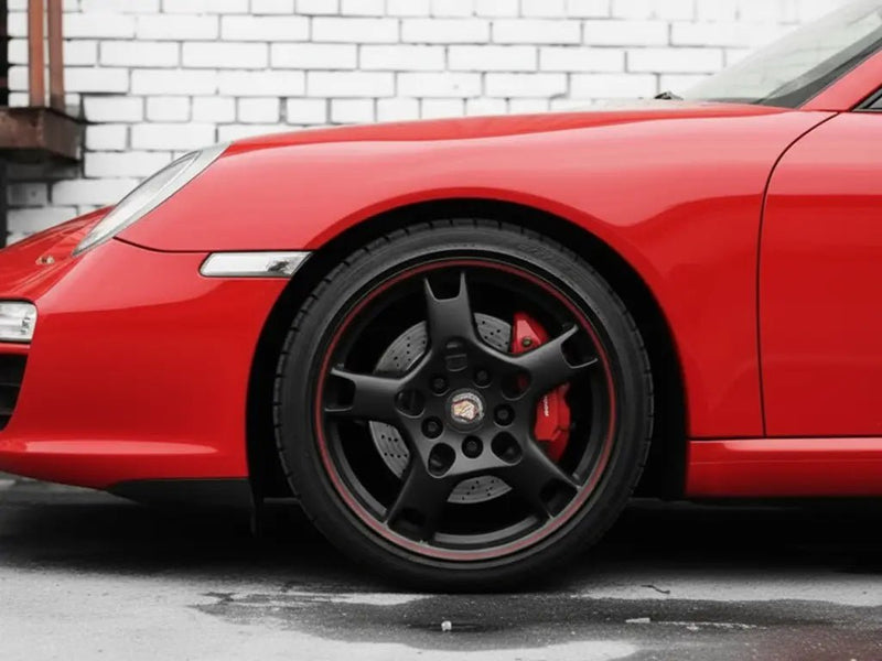 Porsche 911 wrapped in Gloss HX20000 Cardinal Red car wrap film HX20200B