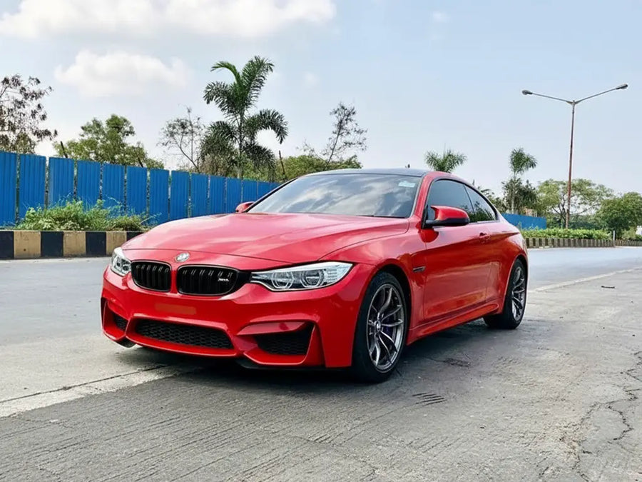 BMW M4 wrapped in Gloss HX20000 Cardinal Red car wrap film HX20200B