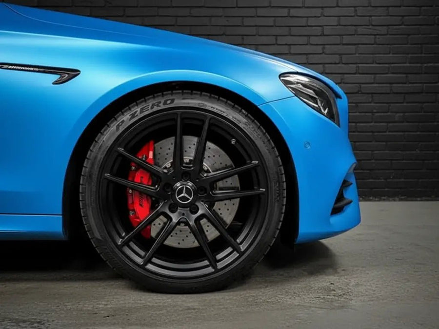 DIY Mercedes-Benz AMG wrapped in Satin HX20000 Ara Blue wrap film HX20219S