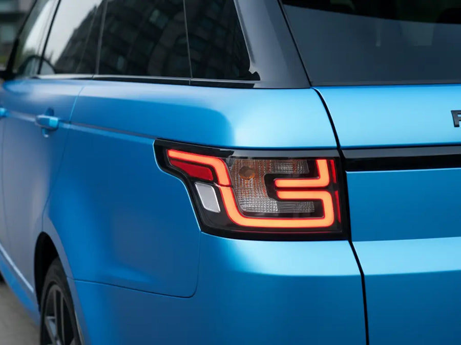 DIY Range Rover wrapped in Satin HX20000 Ara Blue wrap film HX20219S