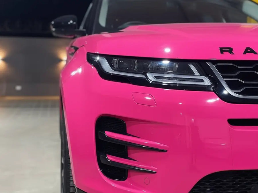 DIY Range Rover Evoque wrapped in Gloss HX20000 Fuchsia restyling film HX20220B
