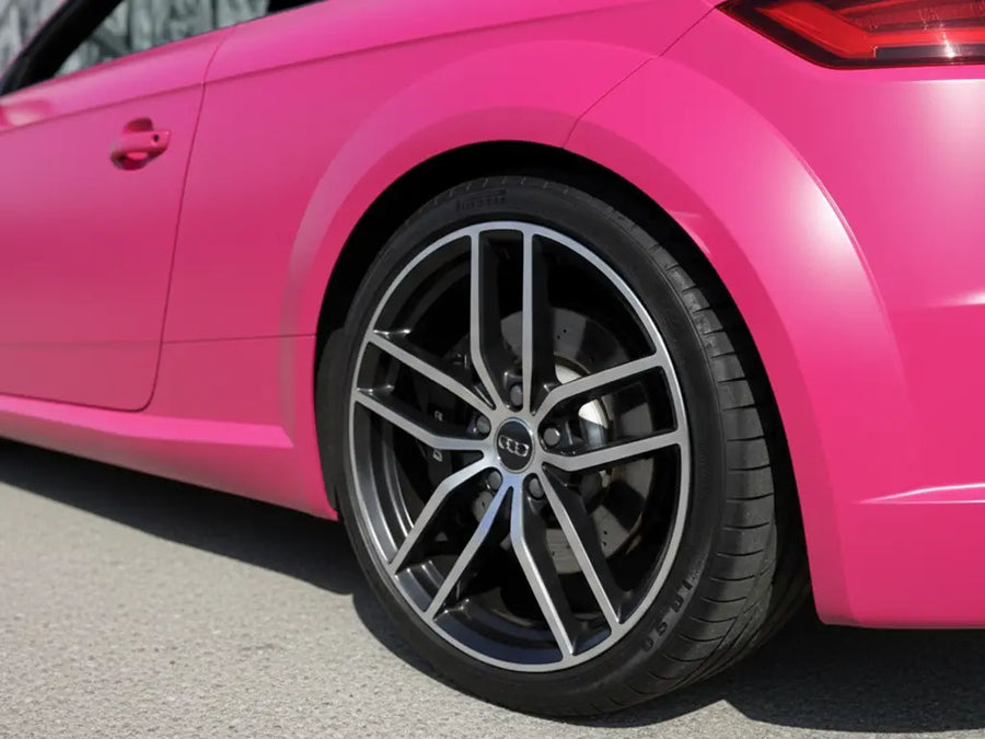 Audi TT wrapped in Hexis Matte HX20000 Fuchsia vinyl wrap HX20220M