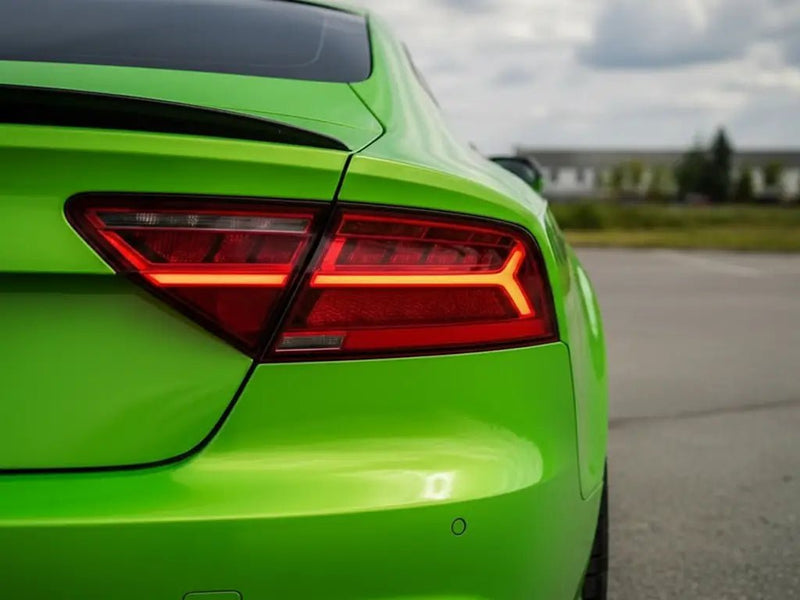DIY Audi A5 wrapped in Gloss HX20000 Wasabi Green wrap film HX20228B