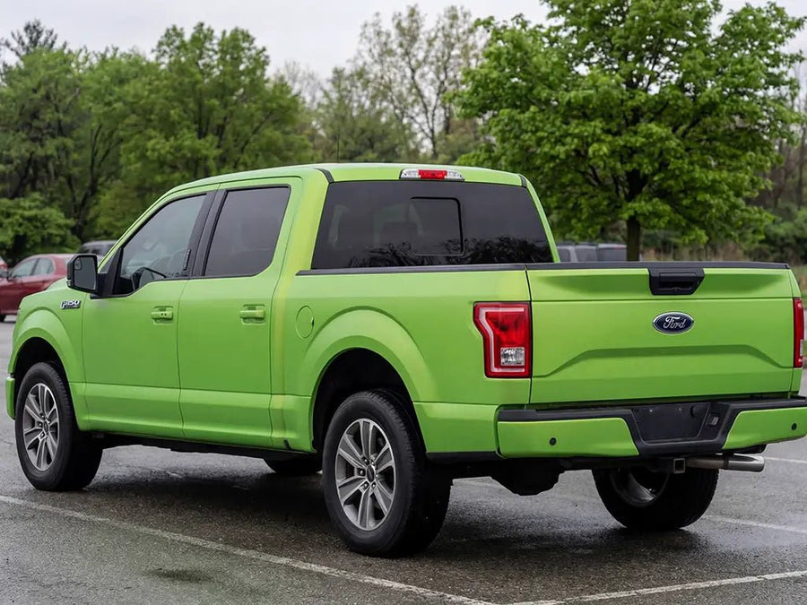Ford F-150 wrapped in Matte HX20000 Wasabi Green wrap film HX20375M