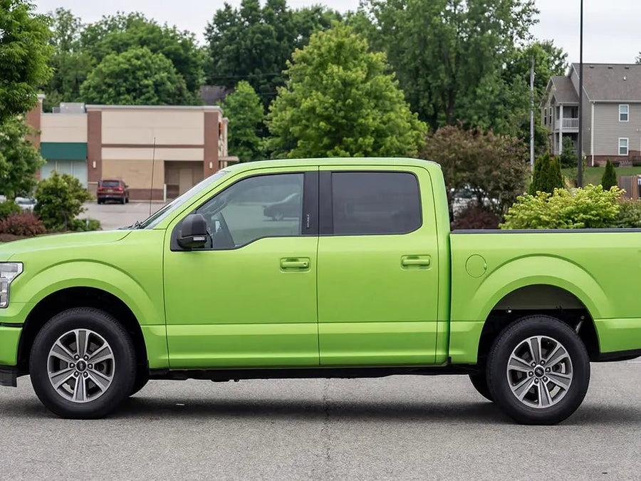 DIY Ford F-150 wrapped in Matte HX20000 Wasabi Green car wrap film HX20375M