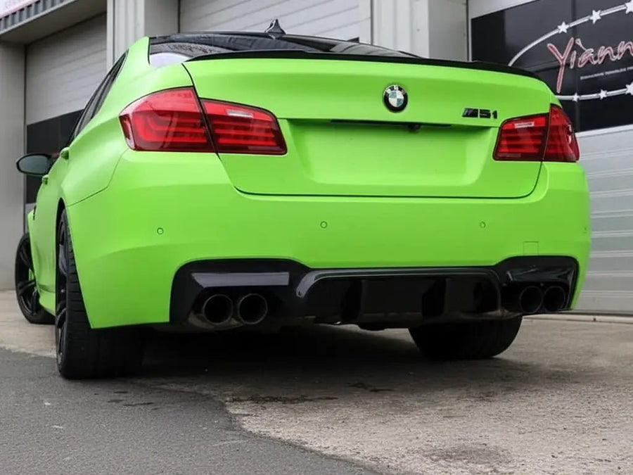 BMW M5 wrapped in Satin HX20000 Acid Green vinyl wrap HX20266S