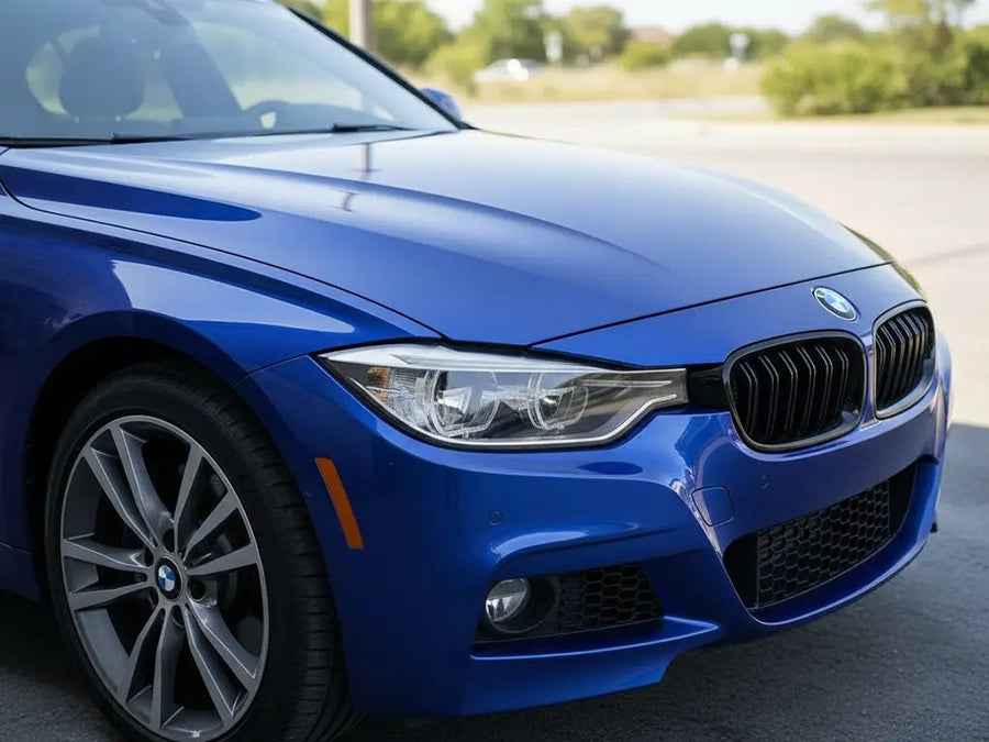 BMW 3 Series wrapped in Hexis Gloss HX20000 Night Blue wrap film HX20281B