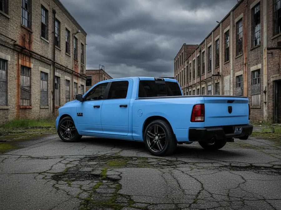 Ram 1500 wrapped in Hexis Gloss HX20000 Niagara Blue car wrap film HX20284B