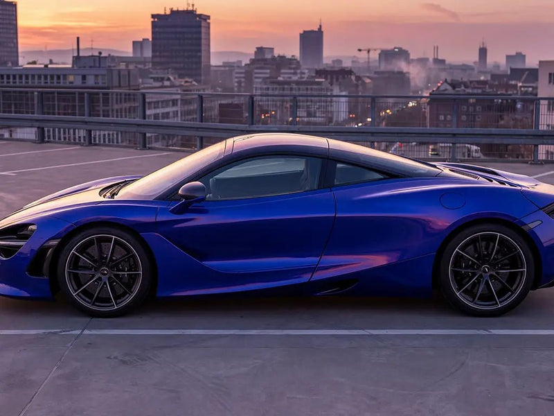 DIY McLaren 720S wrapped in Gloss HX20000 Sapphire Blue restyling film HX20300B