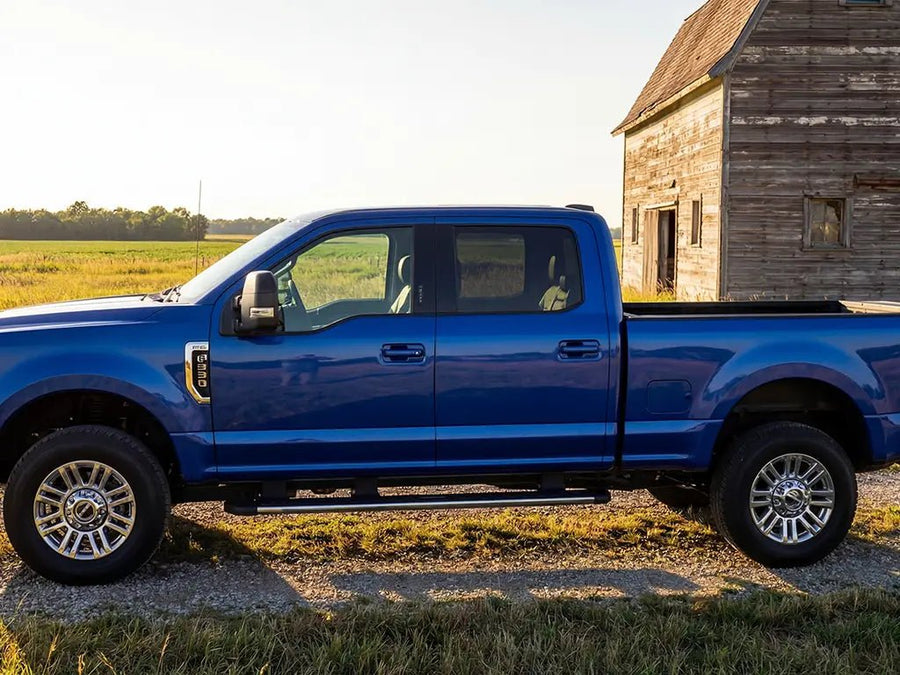 Ford F-250 wrapped in Gloss HX20000 Sapphire Blue automotive vinyl film HX20300B