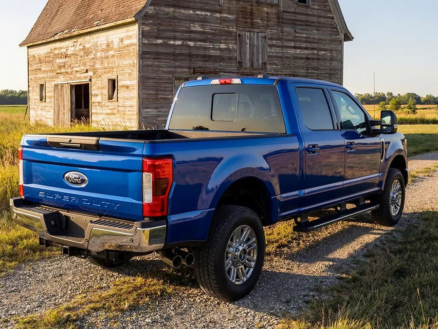 Ford Super Duty wrapped in Hexis Gloss HX20000 Sapphire Blue car wrap film HX20300B