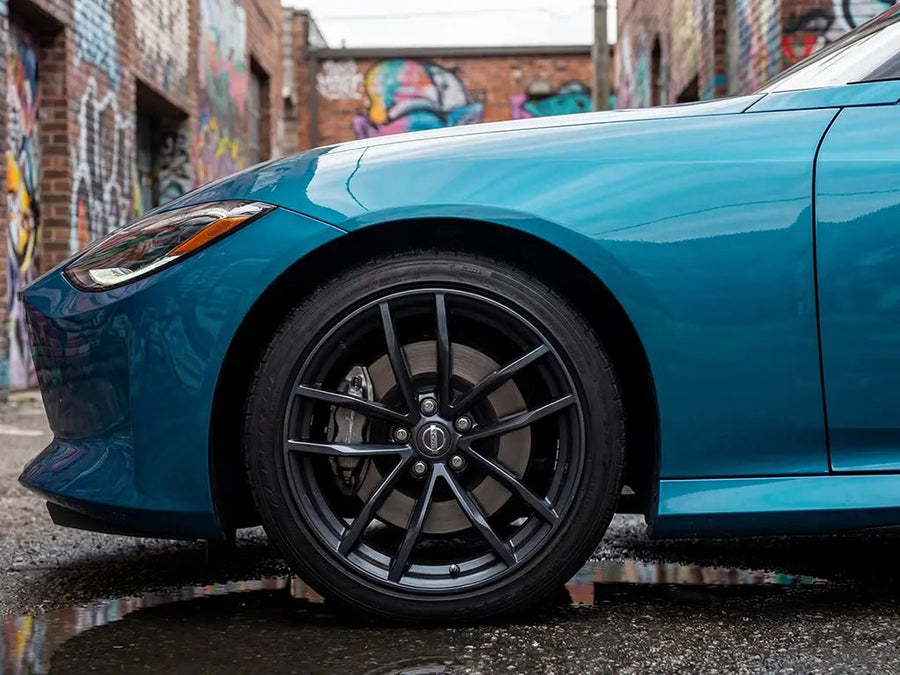 Nissan Z wrapped in Hexis Gloss HX20000 Pigeon Blue wrap film HX20315B