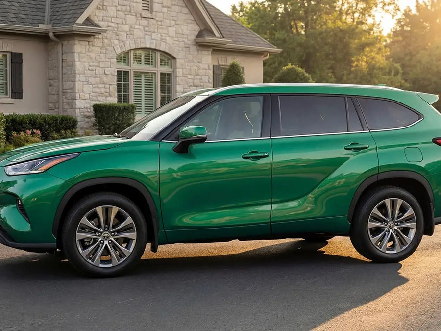 Toyota Highlander wrapped in Gloss HX20000 Emerald Green automotive vinyl film HX20348B