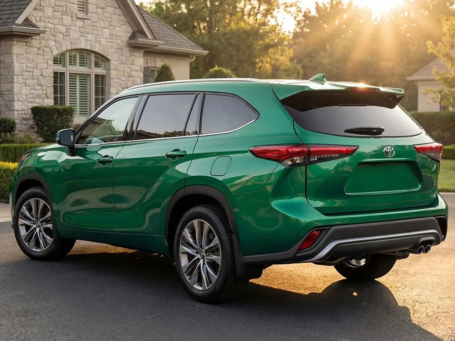 Toyota Highlander wrapped in Gloss HX20000 Emerald Green vinyl wrap HX20348B detail