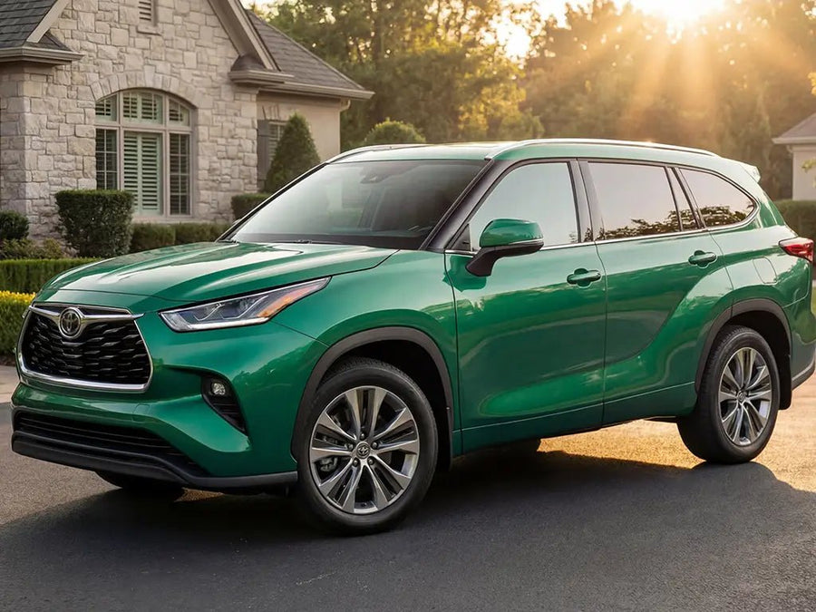 Toyota Highlander wrapped in Hexis Gloss HX20000 Emerald Green wrap film HX20348B
