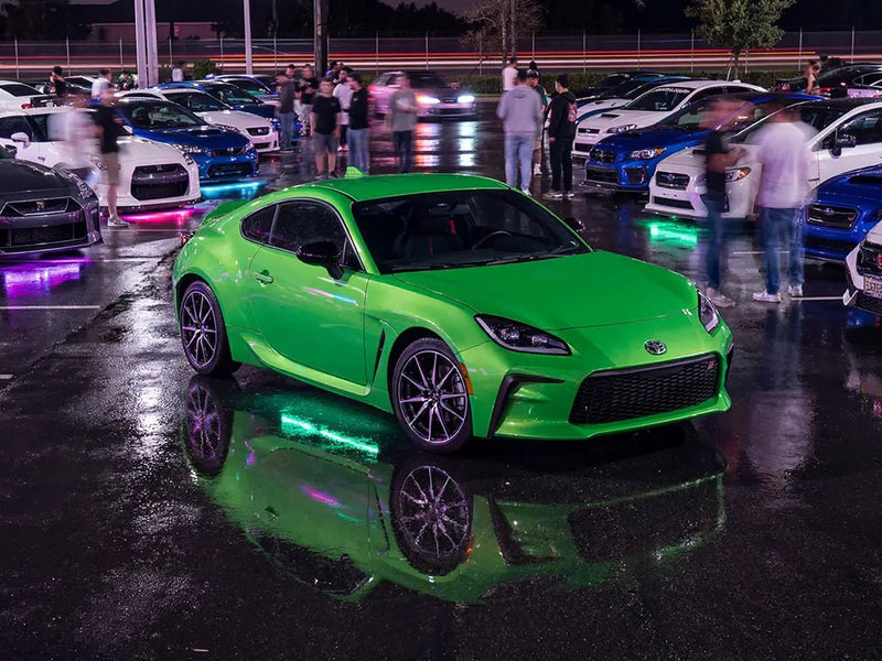 Toyota GR86 wrapped in Hexis Gloss HX20000 Apple Green automotive vinyl film HX20369B