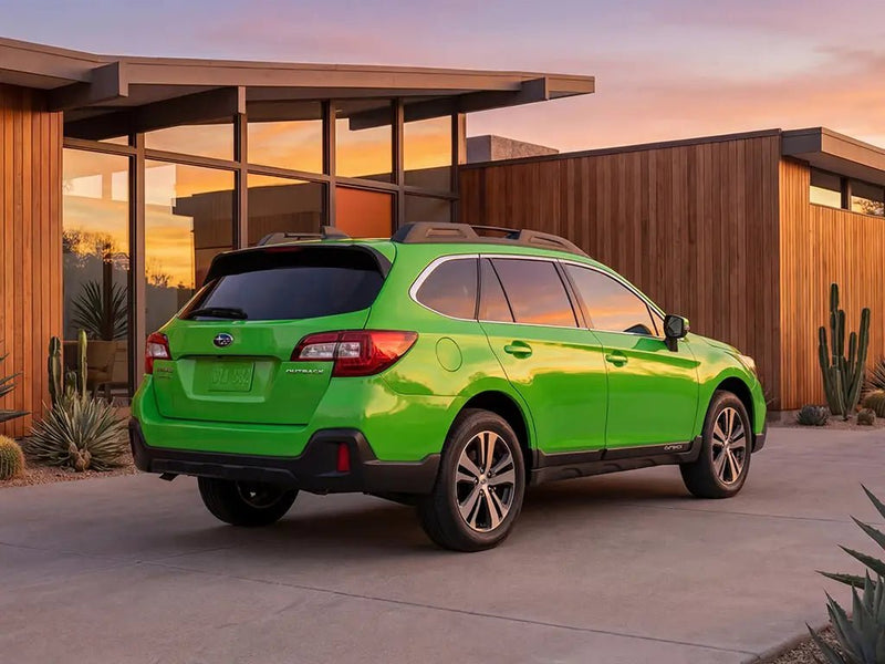 Subaru Outback wrapped in Gloss HX20000 Apple Green automotive vinyl film HX20369B