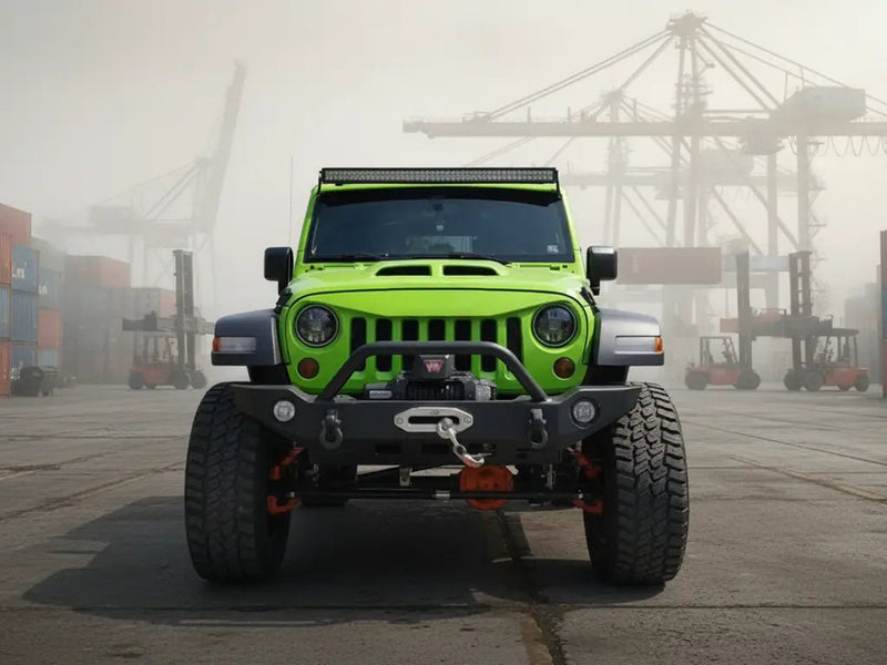 Jeep Wrangler wrapped in Gloss HX20000 Kiwi Green restyling film HX20375B