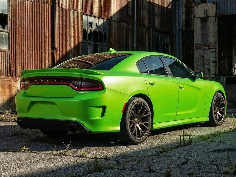Dodge Charger wrapped in Matte HX20000 Light Green wrap film HX20375M
