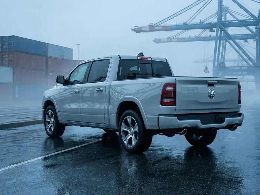 Ram 1500 wrapped in Hexis Gloss HX20000 Cloud Grey wrap film HX20428B