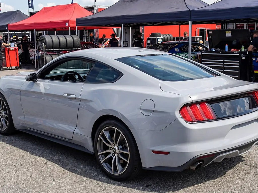 DIY Ford Mustang wrapped in Gloss HX20000 Cloud Grey car wrap film HX20428B