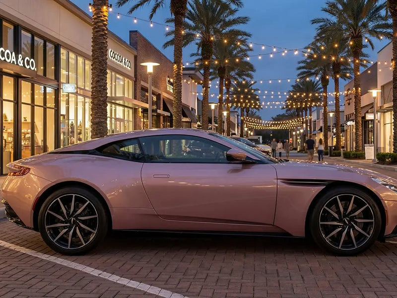 DIY Aston Martin DB11 wrapped in Gloss HX20000 Metallic Cinder Rose vinyl wrap HX20437B detail