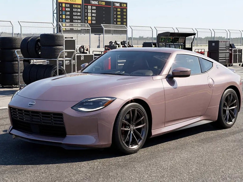 Nissan Z wrapped in Hexis Gloss HX20000 Metallic Cinder Rose wrap film HX20437B