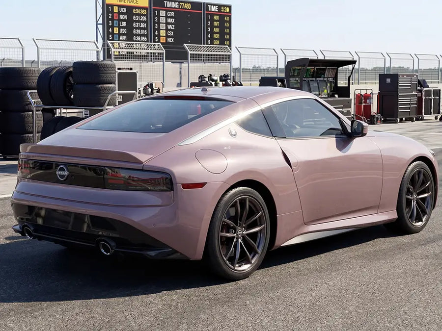 DIY Nissan Z wrapped in Gloss HX20000 Metallic Cinder Rose automotive vinyl film HX20437B