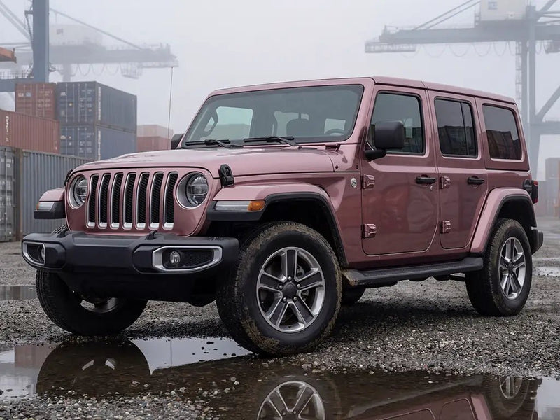 Jeep Wrangler wrapped in Hexis Gloss HX20000 Metallic Cinder Rose restyling film HX20437B