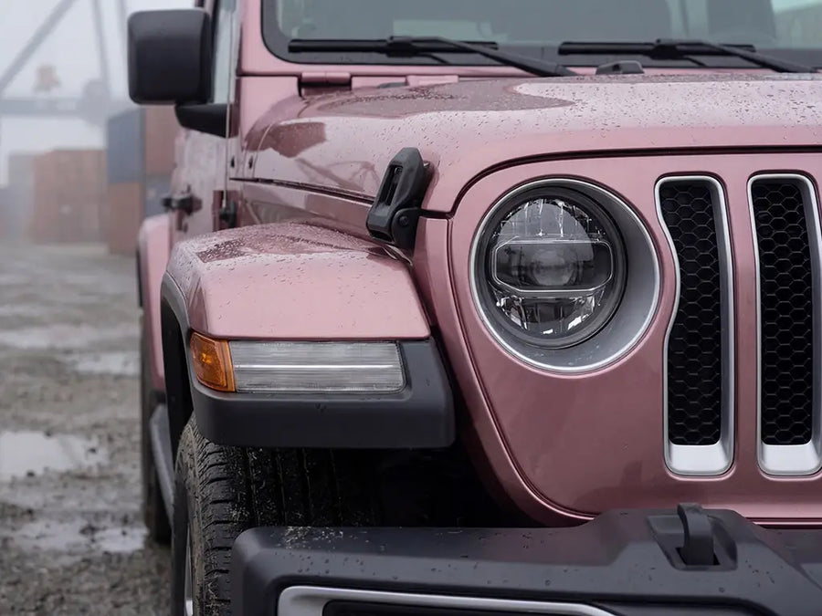 DIY Jeep Wrangler wrapped in Gloss HX20000 Metallic Cinder Rose automotive vinyl film HX20437B
