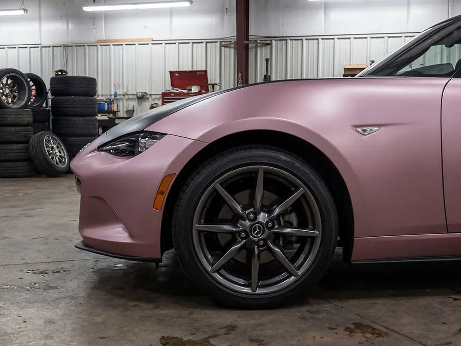 Mazda MX-5 Miata wrapped in Hexis Matte HX20000 Metallic Cinder Rose car wrap film HX20437M