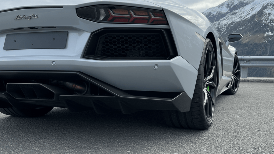Lamborghini Aventador wrapped in Hexis Gloss HX20000 Pearl Grey wrap film HX20445B