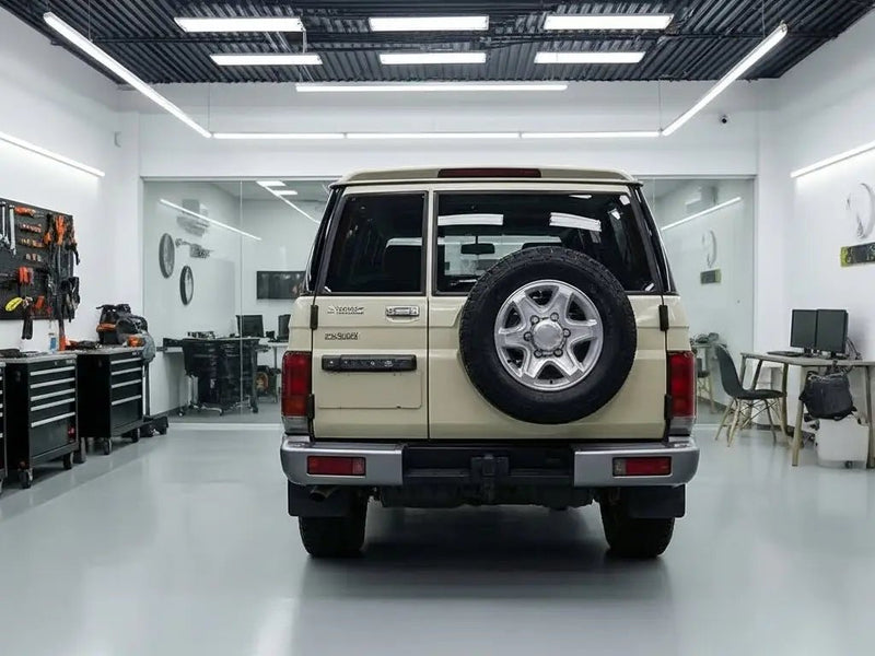 Toyota Land Cruiser 70 Series wrapped in Gloss HX20000 Ivory vinyl wrap HX20468B detail