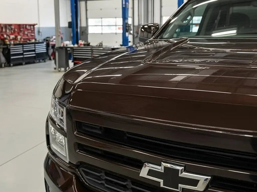 DIY Chevrolet Silverado wrapped in Gloss HX20000 Brown wrap film HX20476B