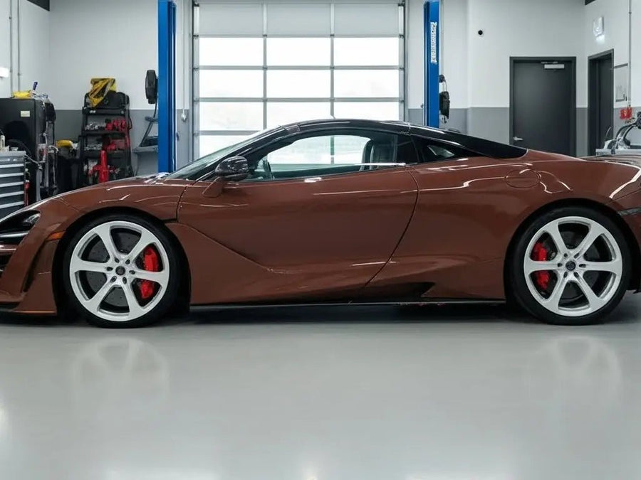DIY McLaren 720S wrapped in Gloss HX20000 Brown vinyl wrap HX20476B
