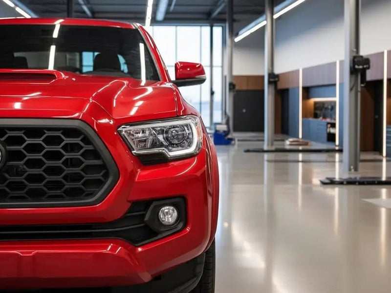 Toyota Tacoma wrapped in Hexis Gloss HX20000 Red Embers restyling film HX20485B