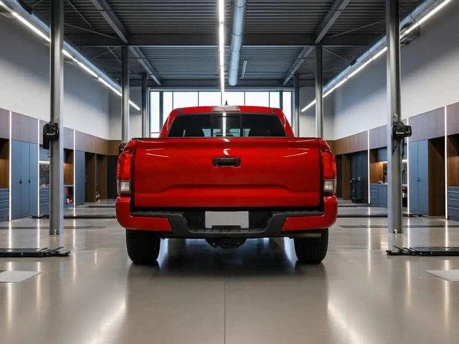 DIY Toyota Tacoma wrapped in Gloss HX20000 Red Embers automotive vinyl film HX20485B