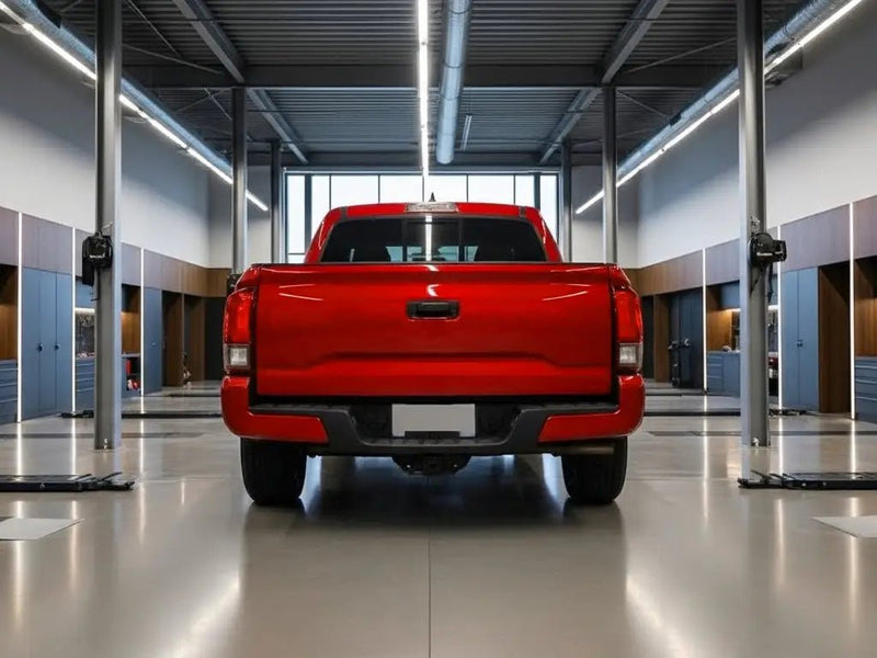 DIY Toyota Tacoma wrapped in Gloss HX20000 Red Embers automotive vinyl film HX20485B